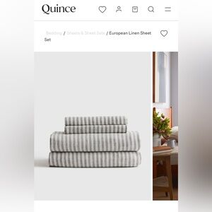 Quince European Linen Stripe Sheet Set